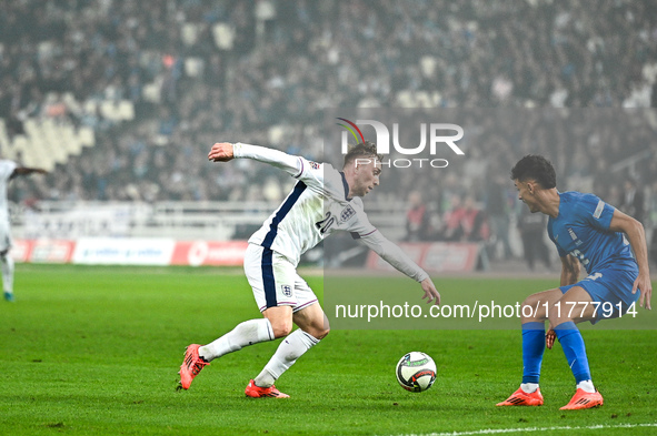 Jarrod Bowens of England plays during the UEFA Nations League 2024/25 League B, Group B2 match between Greece and England at OAKA Stadium in...