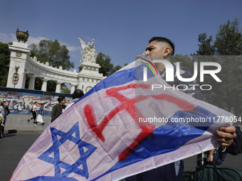 Pro-Palestine activists in Mexico City, Mexico, on November 14, 2024, dance a 15th birthday waltz and demonstrate in the Hemiciclo a Juarez,...