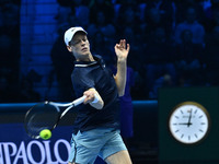 Jannik Sinner (ITA) competes against Daniil Medvedev (RUS) during day five of the Nitto ATP Finals 2024 at Inalpi Arena in Turin, Italy, on...