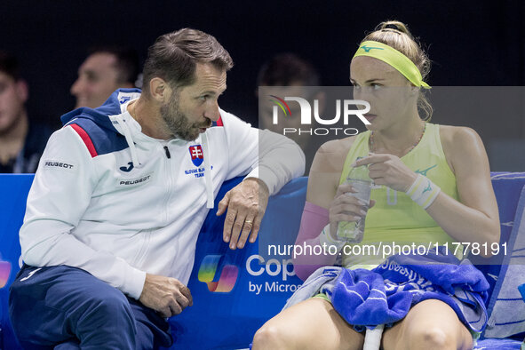 Matej Liptak , Rebecca Sramkova  during Billie Jean King Cup Finals match Slovakia vs USA in Malaga Spain on 14 November 2024. 