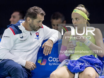 Matej Liptak , Rebecca Sramkova  during Billie Jean King Cup Finals match Slovakia vs USA in Malaga Spain on 14 November 2024. (