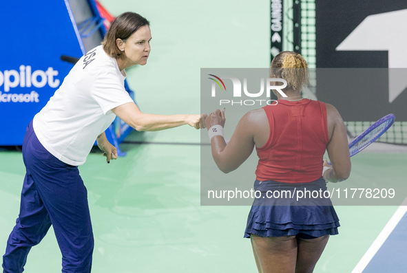 Linddsey Davenport , Taylor Townsend  during Billie Jean King Cup Finals match Slovakia vs USA in Malaga Spain on 14 November 2024. 