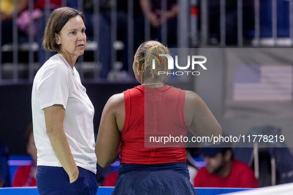 Linddsey Davenport , Taylor Townsend  during Billie Jean King Cup Finals match Slovakia vs USA in Malaga Spain on 14 November 2024. 