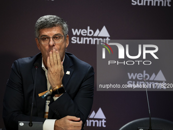 Chief Technology Officer at Meo, Jose Pedro Nascimento, attends the third and last day of Web Summit in Lisbon, Portugal, on November 14, 20...