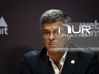 Chief Technology Officer at Meo, Jose Pedro Nascimento, attends the third and last day of Web Summit in Lisbon, Portugal, on November 14, 20...