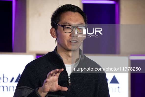 Partner at Lowercarbon Capital, Shawn Xu, attends the third and last day of Web Summit in Lisbon, Portugal, on November 14, 2024. The larges...