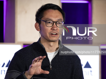 Partner at Lowercarbon Capital, Shawn Xu, attends the third and last day of Web Summit in Lisbon, Portugal, on November 14, 2024. The larges...