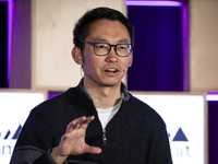 Partner at Lowercarbon Capital, Shawn Xu, attends the third and last day of Web Summit in Lisbon, Portugal, on November 14, 2024. The larges...