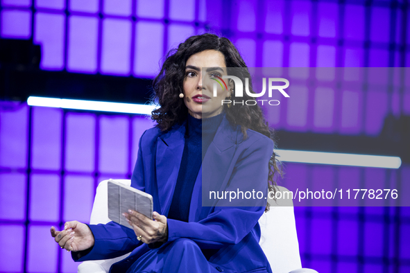 Presenter at Globo, Laura Vicente, attends the third and last day of Web Summit in Lisbon, Portugal, on November 14, 2024. The largest techn...