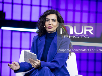 Presenter at Globo, Laura Vicente, attends the third and last day of Web Summit in Lisbon, Portugal, on November 14, 2024. The largest techn...