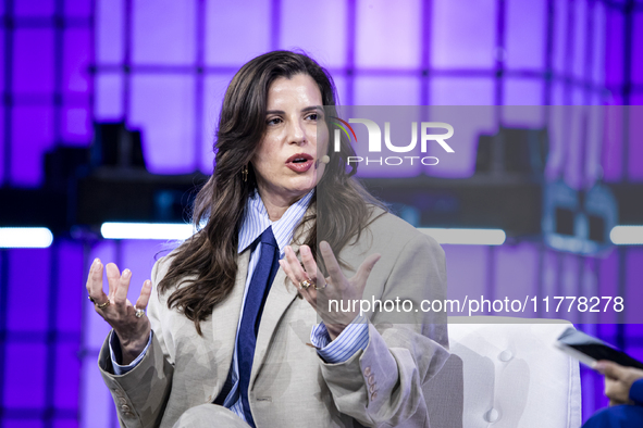 Founder and CEO at MG Empower, Maira Genovese, attends the third and last day of Web Summit in Lisbon, Portugal, on November 14, 2024. The l...