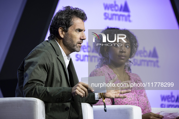 Contributor at Reuters, The Guardian, and Financial Times, Oliver Balch, attends the third and last day of Web Summit in Lisbon, Portugal, o...