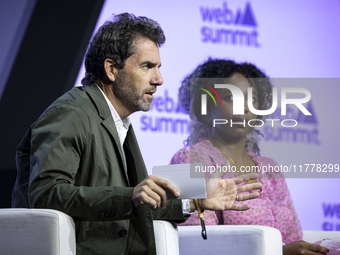 Contributor at Reuters, The Guardian, and Financial Times, Oliver Balch, attends the third and last day of Web Summit in Lisbon, Portugal, o...