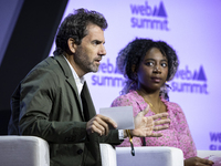 Contributor at Reuters, The Guardian, and Financial Times, Oliver Balch, attends the third and last day of Web Summit in Lisbon, Portugal, o...