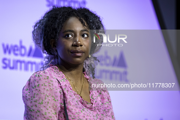 Climate activist at Youth Climate Justice Fund, Dominique Palmer, attends the third and last day of Web Summit in Lisbon, Portugal, on Novem...