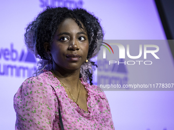 Climate activist at Youth Climate Justice Fund, Dominique Palmer, attends the third and last day of Web Summit in Lisbon, Portugal, on Novem...