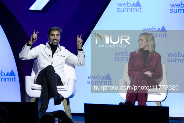 Actor and Creative Producer Ricardo Pereira and Actress Julia Palha attend the third and last day of Web Summit in Lisbon, Portugal, on Nove...