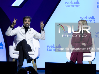 Actor and Creative Producer Ricardo Pereira and Actress Julia Palha attend the third and last day of Web Summit in Lisbon, Portugal, on Nove...