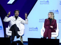 Actor and Creative Producer Ricardo Pereira and Actress Julia Palha attend the third and last day of Web Summit in Lisbon, Portugal, on Nove...