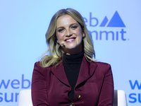 Actress Julia Palha attends the third and last day of Web Summit in Lisbon, Portugal, on November 14, 2024. The largest technology conferenc...