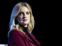 Actress Julia Palha attends the third and last day of Web Summit in Lisbon, Portugal, on November 14, 2024. The largest technology conferenc...