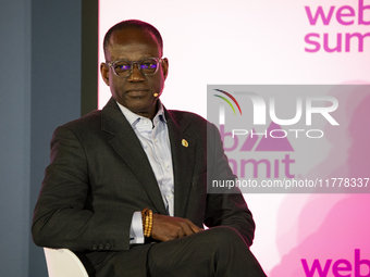 Director General at Smart Africa, Lacina Kone, attends the third and last day of the Web Summit in Lisbon, Portugal, on November 14, 2024. T...