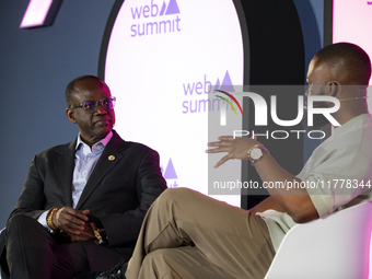 Director General at Smart Africa, Lacina Kone, attends the third and last day of the Web Summit in Lisbon, Portugal, on November 14, 2024. T...