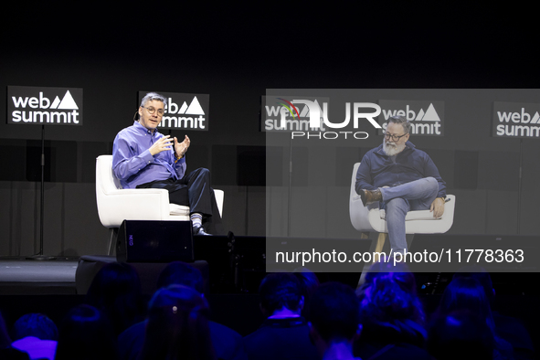 CEO at Concentrix, Chris Caldwell, and Contributor at Forbes, Rhett Power, attend the third and last day of Web Summit in Lisbon, Portugal,...