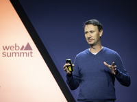 Chief Growth and Marketing Officer and partner at Revolut, Antoine Le Nel, attends the third and last day of Web Summit in Lisbon, Portugal,...