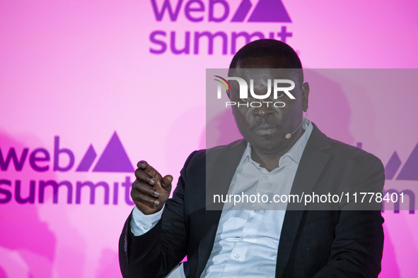 Executive Director at African Natural Resources Watch, Emmanuel Umpula, attends the third and last day of Web Summit in Lisbon, Portugal, on...