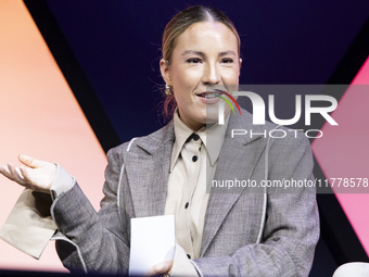 Journalist and Founder at Tough Crowd, Natasha Bird, attends the third and last day of Web Summit in Lisbon, Portugal, on November 14, 2024....