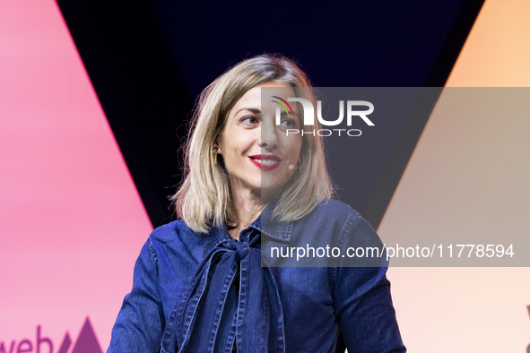 Paloma Juncos, Global Head of Omni Growth and Data Analytics at Loewe, attends the third and last day of Web Summit in Lisbon, Portugal, on...