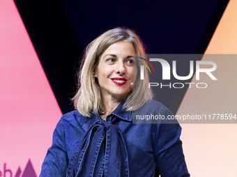 Paloma Juncos, Global Head of Omni Growth and Data Analytics at Loewe, attends the third and last day of Web Summit in Lisbon, Portugal, on...