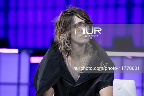 Recording artist and technologist at Auracles.io, Imogen Heap, attends the third and last day of Web Summit in Lisbon, Portugal, on November...