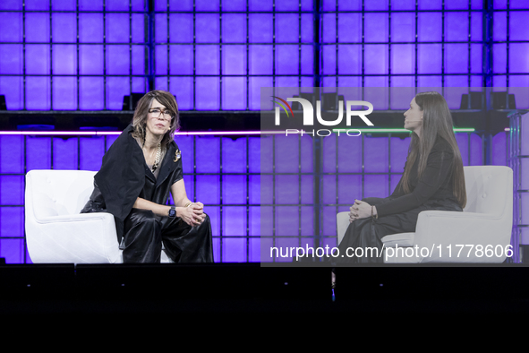 Recording artist and technologist at Auracles.io, Imogen Heap, and co-founder and CEO at Jen, Shara Senderoff, attend the third and last day...