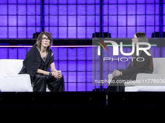 Recording artist and technologist at Auracles.io, Imogen Heap, and co-founder and CEO at Jen, Shara Senderoff, attend the third and last day...