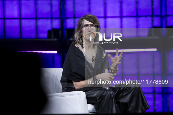 Recording artist and technologist at Auracles.io, Imogen Heap, attends the third and last day of Web Summit in Lisbon, Portugal, on November...