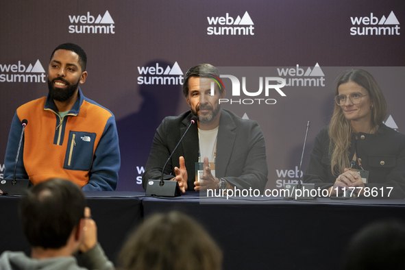 Web Summit Head of Startups and Investors Ricardo Lima, CEO at Startup Portugal Antonio Dias Martins, and Galp Global Head of Innovation Ana...