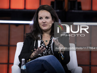 Partner at EQT, Carolina Brochado, attends the third and last day of Web Summit in Lisbon, Portugal, on November 14, 2024. The largest techn...