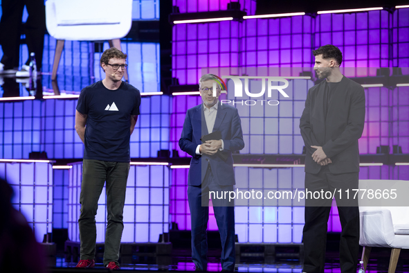 CEO and Founder of Web Summit Paddy Cosgrave, Mayor of Lisbon Carlos Moedas, and 4-time Premier League and Champions League winner with Manc...