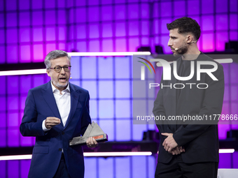 Mayor of Lisbon, Carlos Moedas, and Ruben Dias, a four-time Premier League and Champions League winner with Manchester City and Portugal, at...