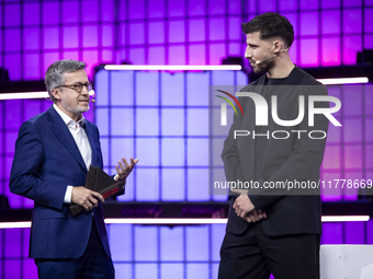 Mayor of Lisbon, Carlos Moedas, and Ruben Dias, a four-time Premier League and Champions League winner with Manchester City and Portugal, at...