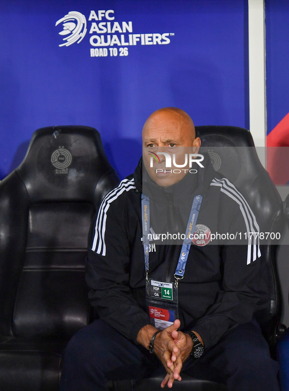 Qatar National team head coach Bartolome Marquez looks on before the FIFA World Cup 2026 AFC Asian Qualifiers 3rd round group A match betwee...