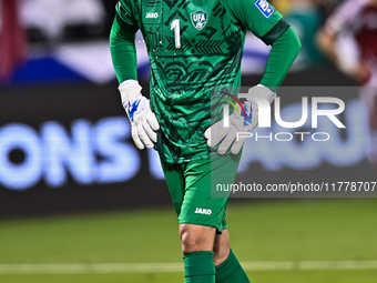 Utkir Yusupov (GK) (#1) of Uzbekistan plays in the FIFA World Cup 2026 AFC Asian Qualifiers 3rd round group A match between Qatar and Uzbeki...