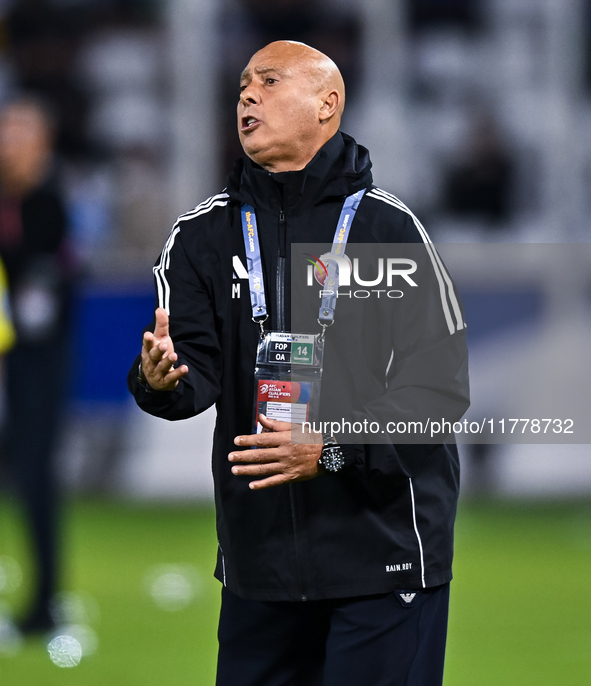 Qatar national team head coach Bartolome Marquez reacts during the FIFA World Cup 2026 AFC Asian Qualifiers third round group A match betwee...