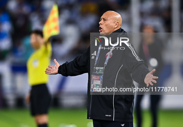 Qatar national team head coach Bartolome Marquez reacts during the FIFA World Cup 2026 AFC Asian Qualifiers third round group A match betwee...