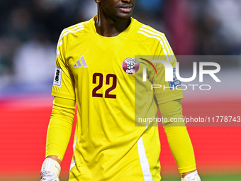 Meshaal Barsham (GK) (#22) of Qatar plays in the FIFA World Cup 2026 AFC Asian Qualifiers third round group A match between Qatar and Uzbeki...