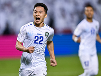 Abbosbek Fayazullaev of Uzbekistan celebrates after scoring a goal during the FIFA World Cup 2026 AFC Asian Qualifiers third round group A m...