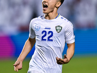 Abbosbek Fayazullaev of Uzbekistan celebrates after scoring a goal during the FIFA World Cup 2026 AFC Asian Qualifiers third round group A m...