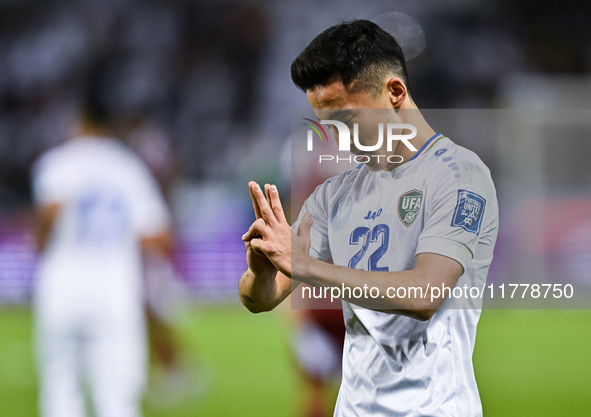 Abbosbek Fayazullaev of Uzbekistan celebrates after scoring a goal during the FIFA World Cup 2026 AFC Asian Qualifiers third round group A m...